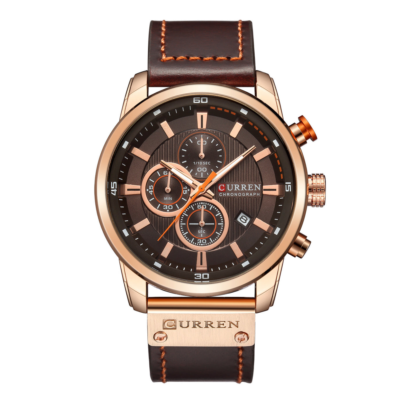 Men Waterproof Chronograph Sport Military Male Clock Top Brand Luxury Leather Man Wristwatch