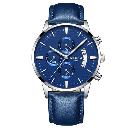 Men Watch Chronograph Sport Mens Watches Top Brand Luxury Waterproof Full Steel Quartz Gold Clock Men Relogio Masculino Blue