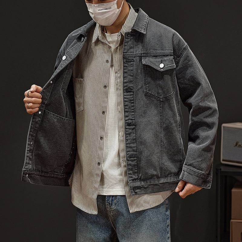 Denim Jacket Clothes Coat For Men Gray