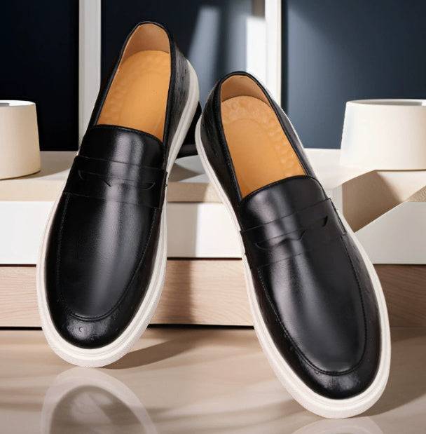 Breathable British Style Loafers Men Black