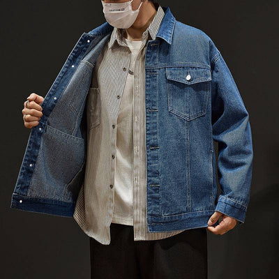 Denim Jacket Clothes Coat For Men Blue