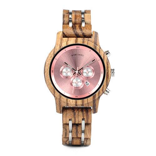 Wooden Watch For Men Pink