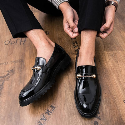 British Casual Leather Shoes Men 508 Black