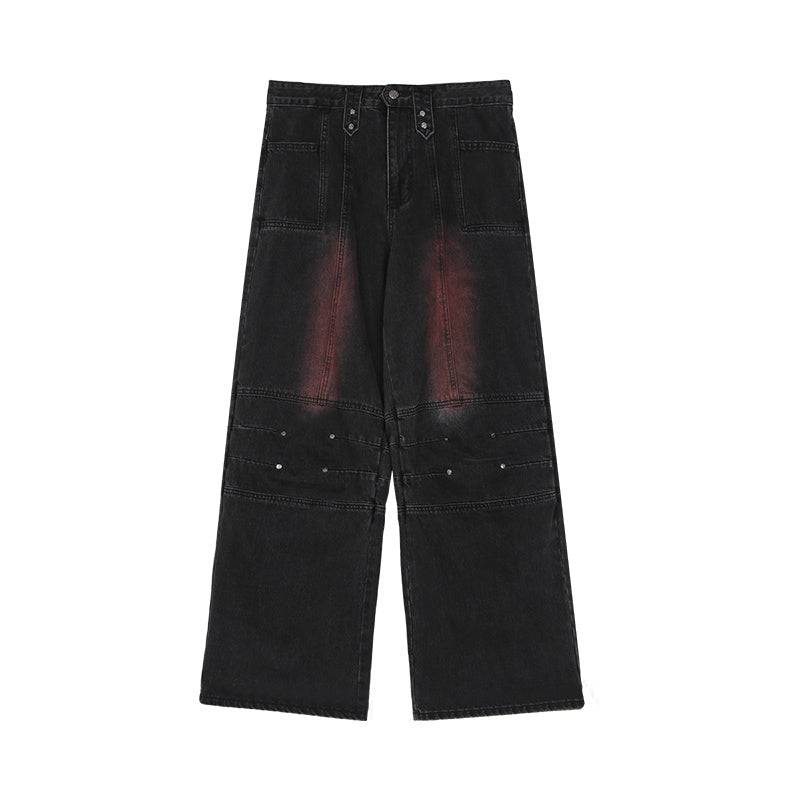 Small Crowd Old Straight Jeans Men Black