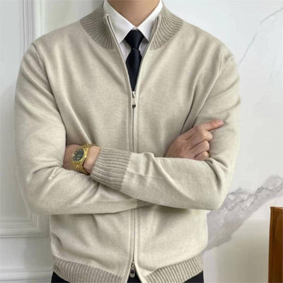 Knitwear Coat For Men Trendy Brand Long Sleeve Light Apricot Colored